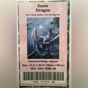 🌟Diamond Art Club Snow Dragon Anne Stokes Diamond Painting
